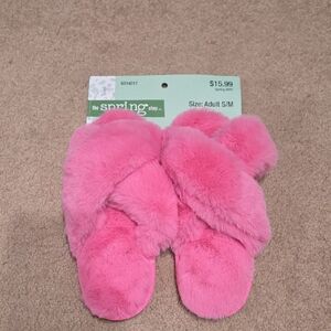 Pink Fuzzy Slippers